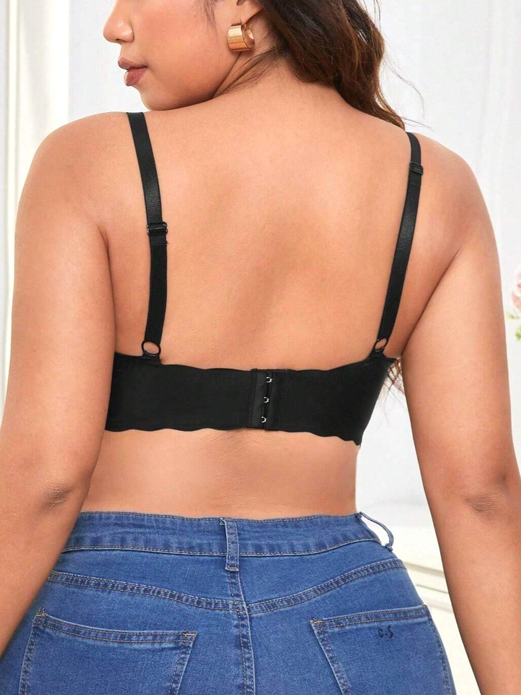 Sujetador de mujer de talla grande sin costuras con cierre frontal sin aros