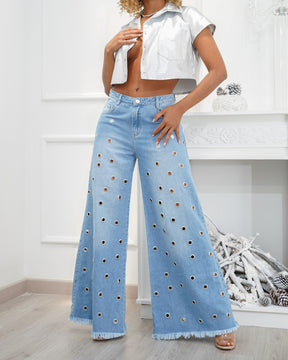 Pantalones Palazzo Ojales Jeans