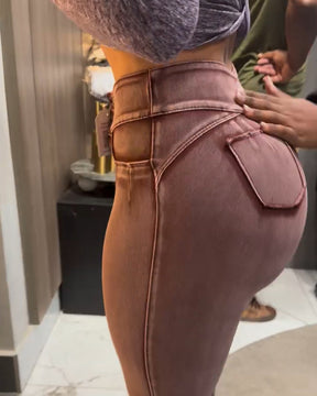 Jeans ajustados elásticos que levantan la cadera (Pre-venta)