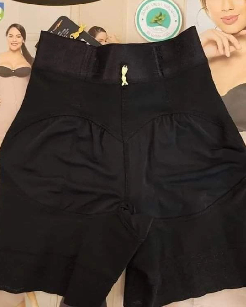 Pantalones cortos de faja con cremallera lateral y cintura alta