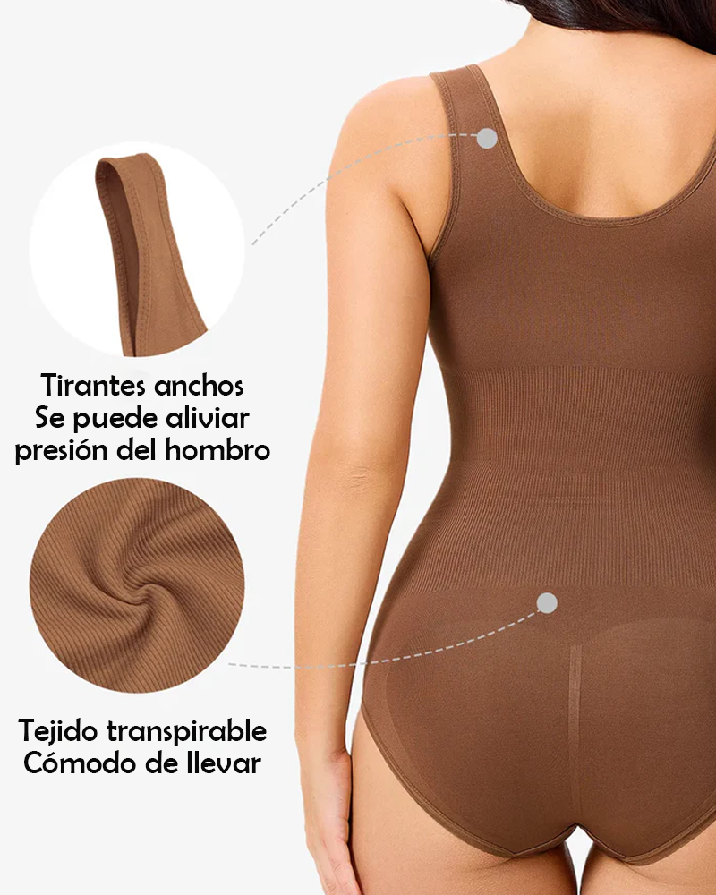 Medias de abdomen con cuello redondo y sin costuras para mujer