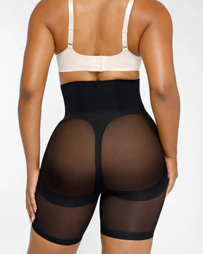 Pantalones cortos de malla de cintura alta que realzan la cadera y son suaves con la piel (Preventa)