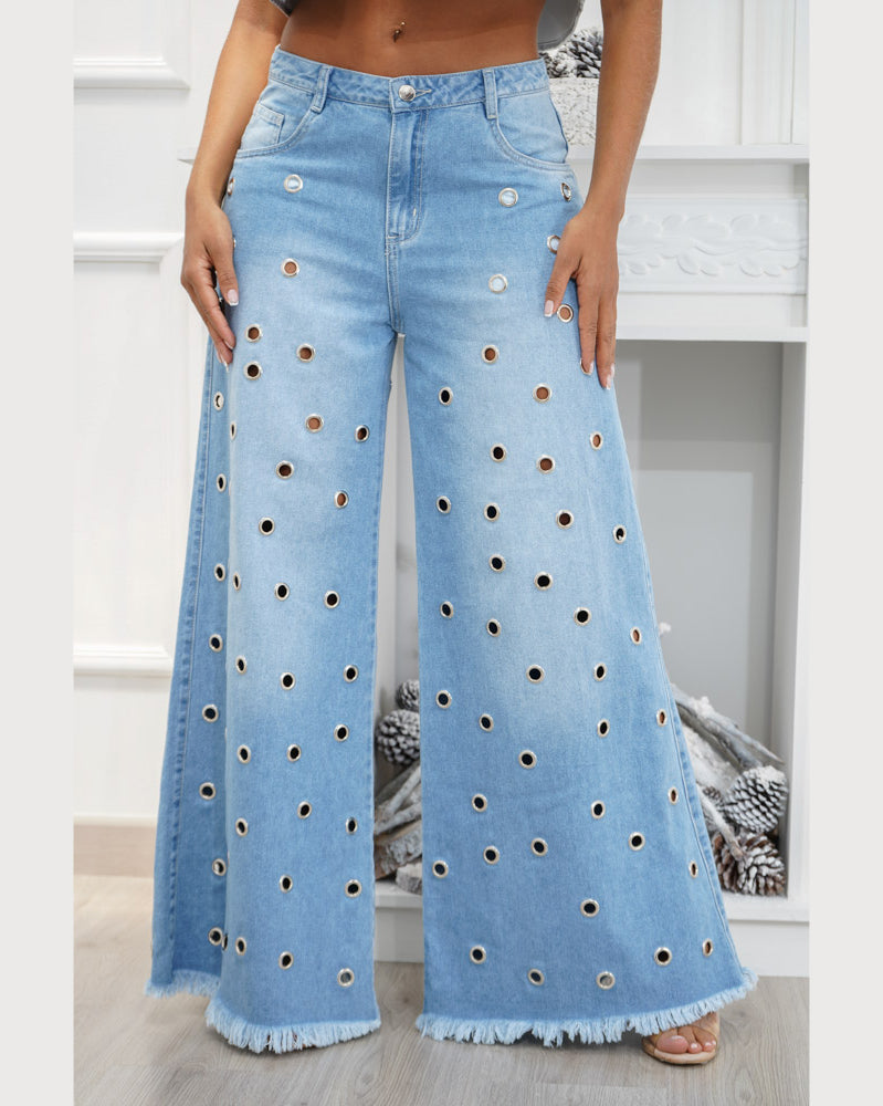 Pantalones Palazzo Ojales Jeans