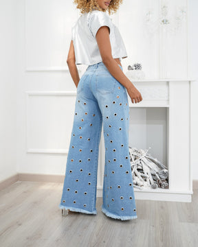 Pantalones Palazzo Ojales Jeans