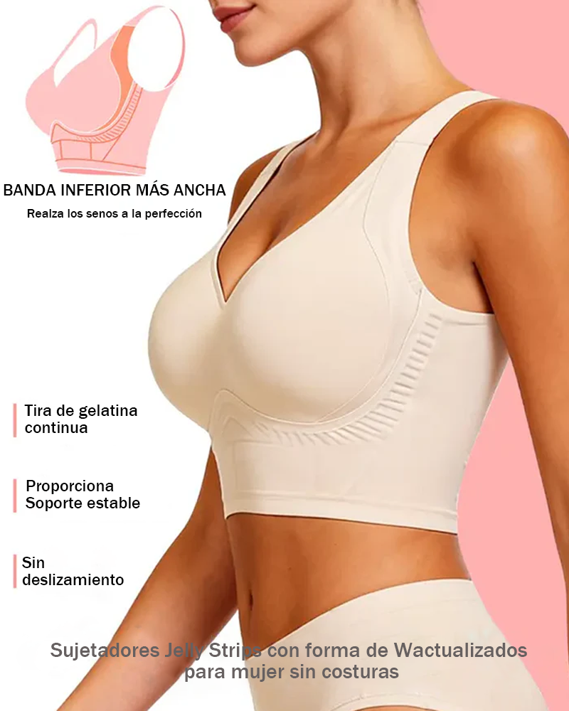 Sujetador de gelatina sin costuras con 7 filas de ganchos y soporte sin costuras para uso diario