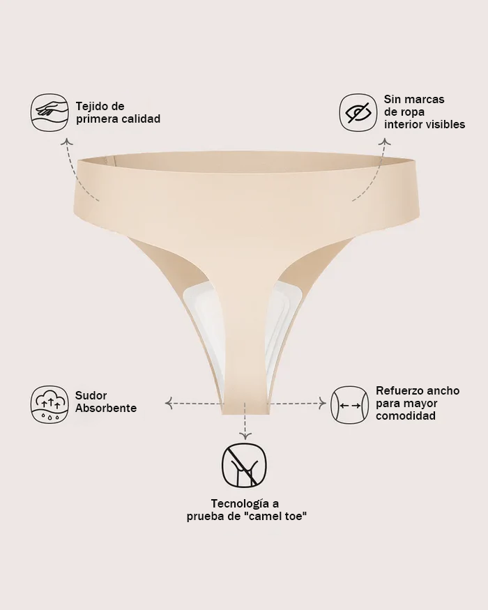 Tanga de yoga invisible sin costuras de seda helada