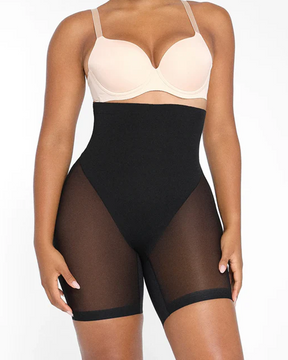 Pantalones de control de abdomen de cintura alta con cintura ajustada y levantamiento de caderas fuertes
