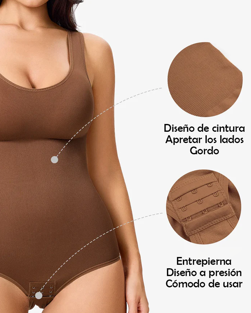 Medias de abdomen con cuello redondo y sin costuras para mujer