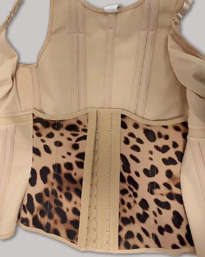 Chaleco de látex con corsé y sujetador