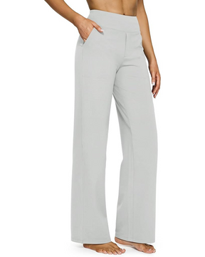 Pantalones casuales de cintura alta y pierna recta