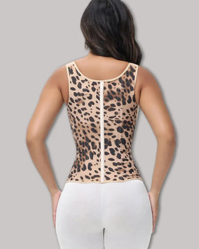 Chaleco de látex con corsé y sujetador