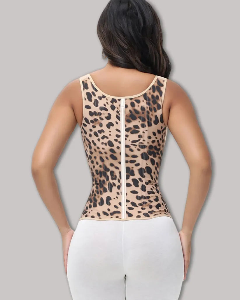 Chaleco de látex con corsé y sujetador