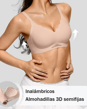 Sujetador push-up con forma de abanico, sin aros, con soporte suave y antiflacidez