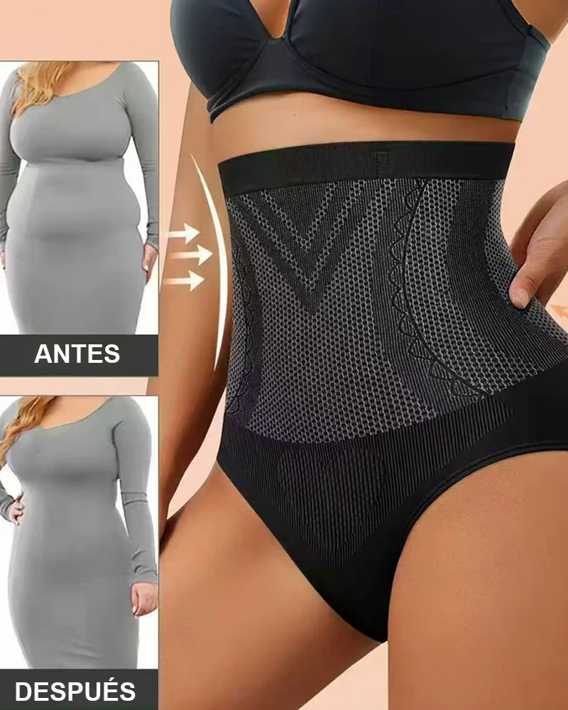 Ropa interior moldeadora elástica sin costuras de cintura alta para control de abdomen y realce de glúteos