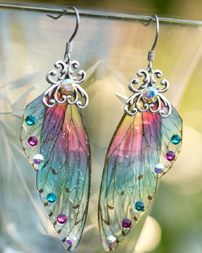 Hermosos pendientes casuales vintage con alas de mariposa