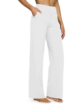 Pantalones casuales de cintura alta y pierna recta