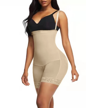 Body moldeador con cremallera lateral, pantalón moldeador que realza las caderas
