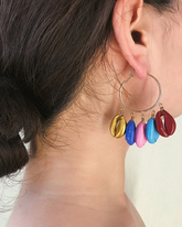 Pendientes Étnicos De Círculo De Concha De Colores De Moda