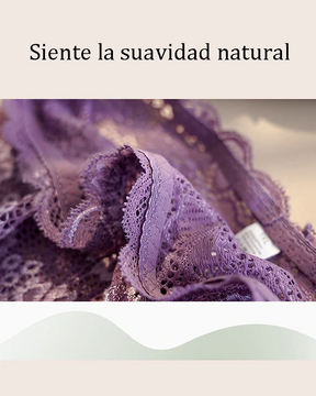 Tanga de encaje de cintura alta de talla grande para mujer