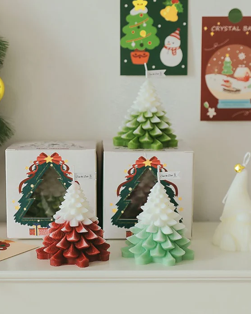 Regalo de ambiente de árbol de Navidad Regalo de Navidad Forma Vela de cera