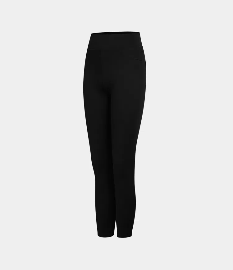 Leggings casuales de mezclilla de punto elástico con bolsillo lateral trasero de talle alto