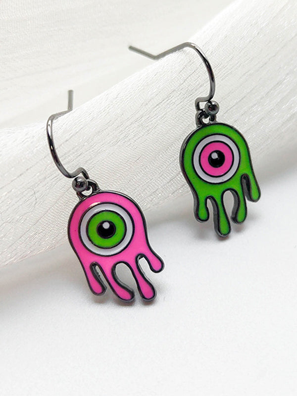 Pendientes De Personalidad De Moda De Donut De Color De Contraste De Ojos Asimétricos