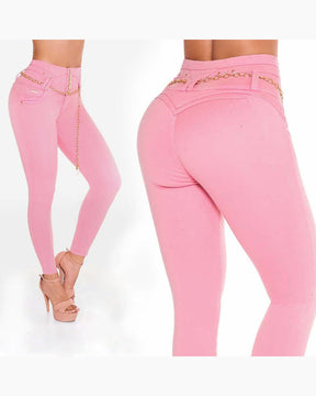 Jeans levanta cola rosa