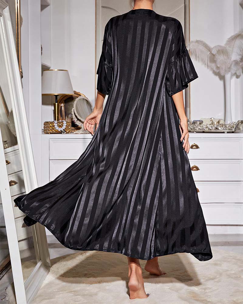 Long Sleeve Superior Ice Silk Robe