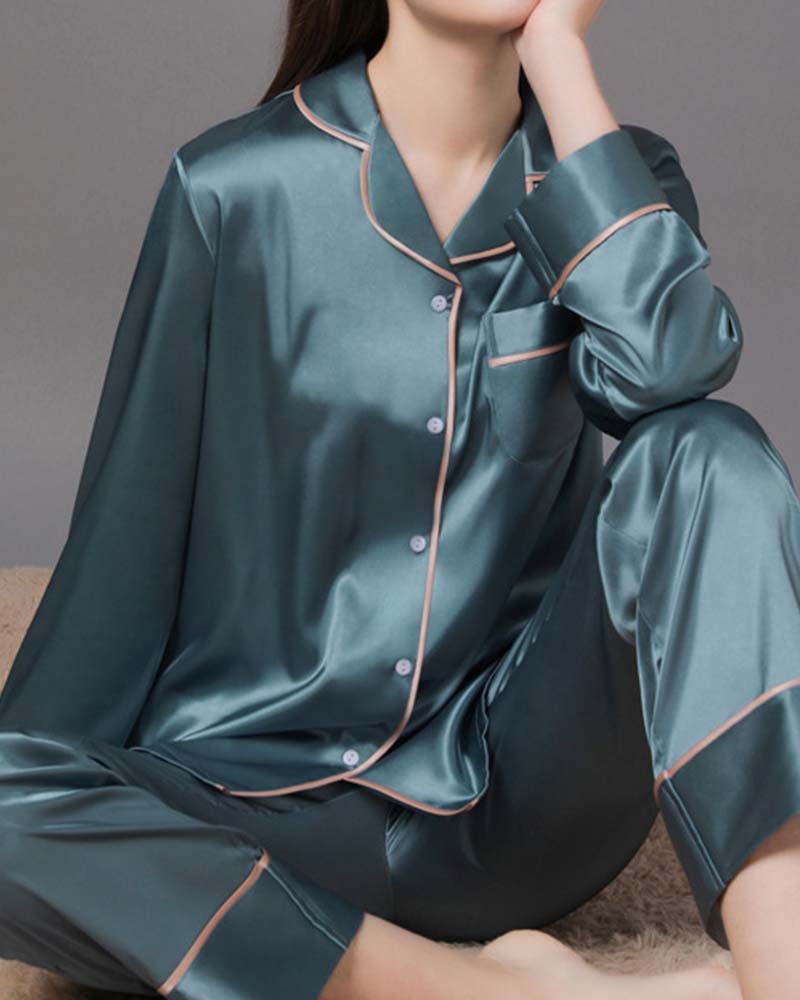 Ice Silk Long-Sleeved Home Wear