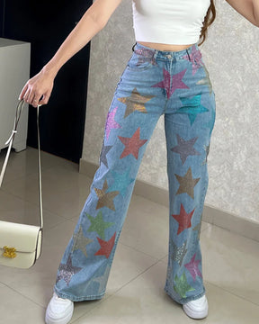 Jeans Sueltos Estrellas