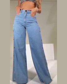 Jeans rectos con botones