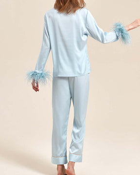 Detachable Feather Ice Silk Pajamas