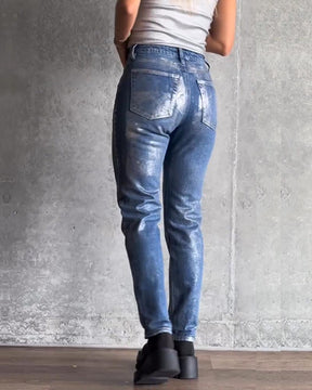 Jeans Cónicos Metálicos (Pre-Venta)