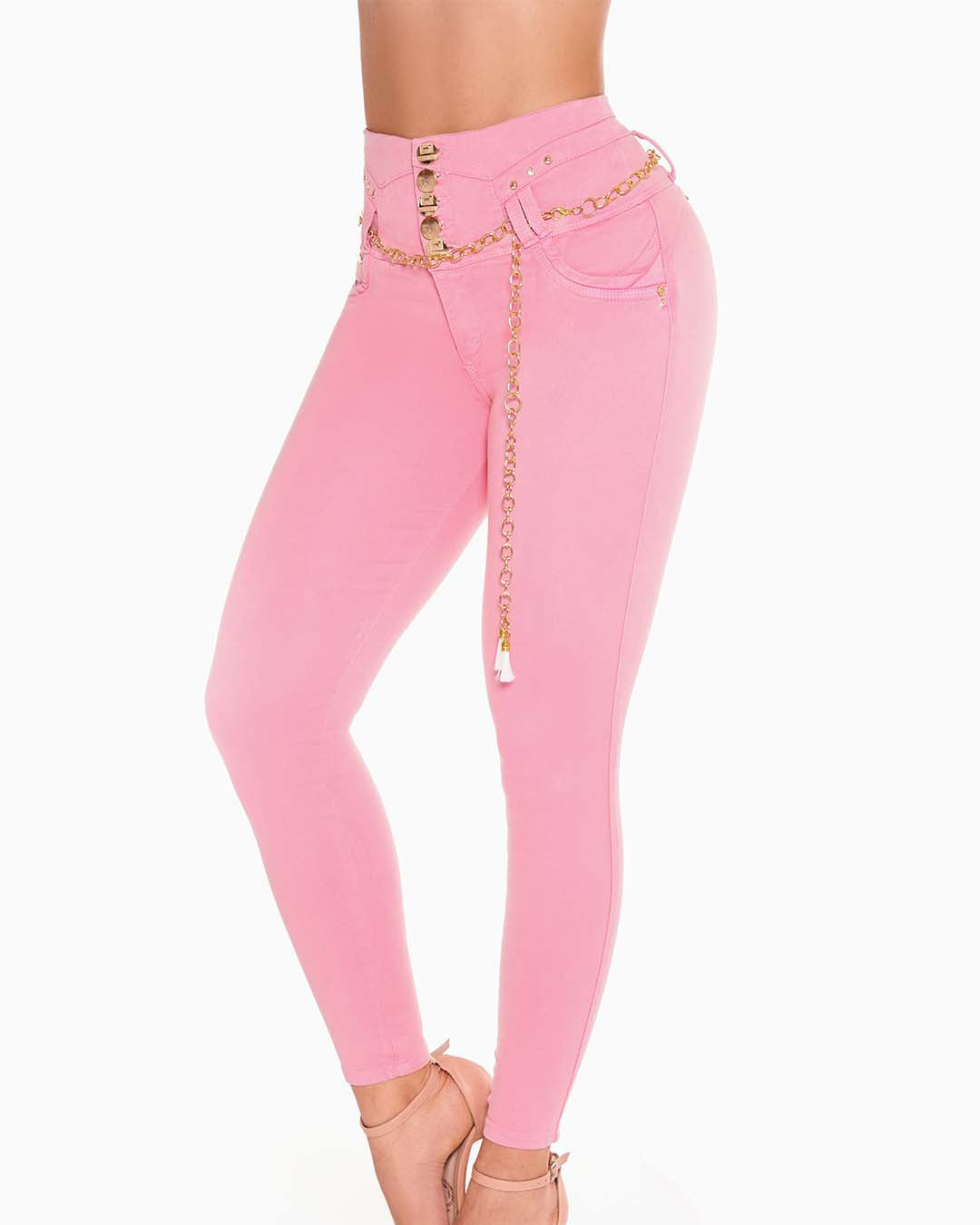 Jeans levanta cola rosa