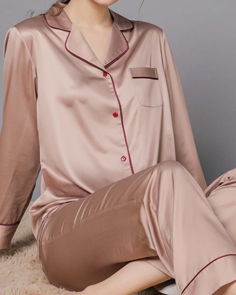 Ice Silk Long-Sleeved Home Wear