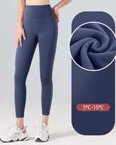 Pantalones de yoga de forro polar y levantamiento de cadera de cintura alta