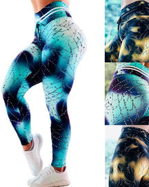 Leggings de yoga con estampado 3D de gotas de agua Feng navideñas