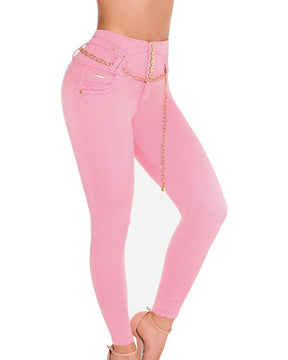 Jeans levanta cola rosa