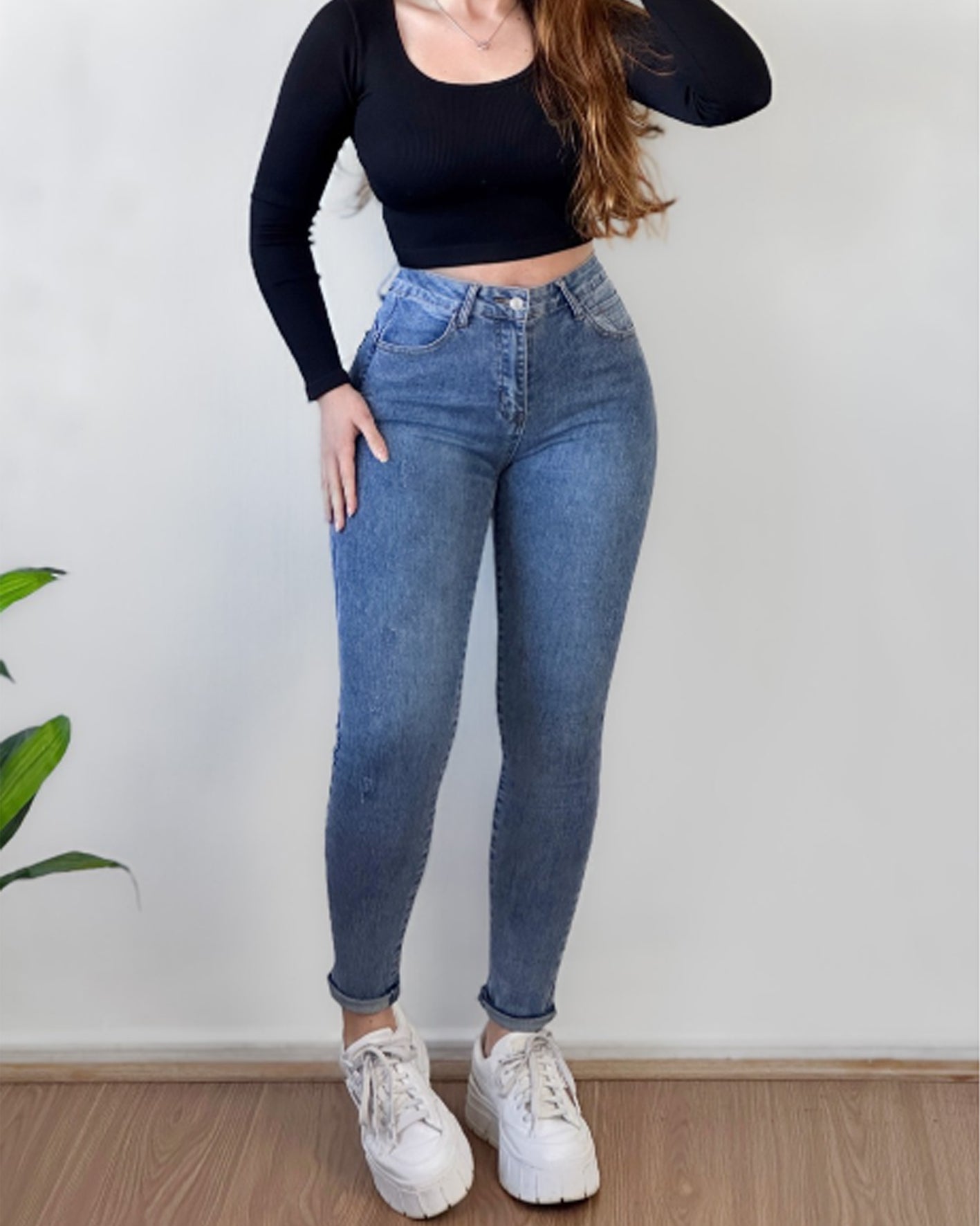 Jeans Con Cinturón Forma