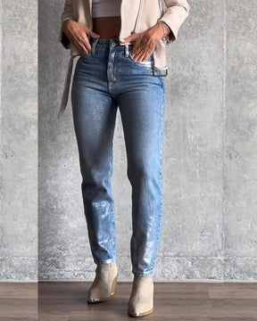 Jeans Cónicos Metálicos (Pre-Venta)