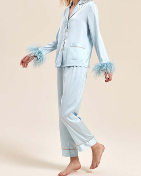 Detachable Feather Ice Silk Pajamas